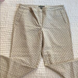 EUC Adrianna Papell tan/white trousers, size 12